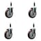 Service Caster 5'' Maroon Poly Wheel Swivel 7/8'' Expanding Stem Caster Set, 4PK SCC-EX20S514-PPUB-MRN-78-4 - alternate 1